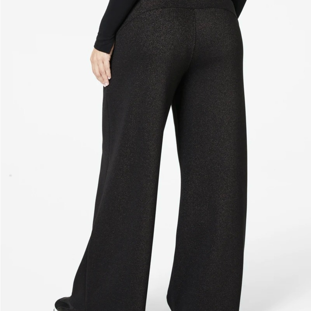 SPANX Black Wide-Leg Lounge Set with Half-Zip Pullover - Picture 6 of 9